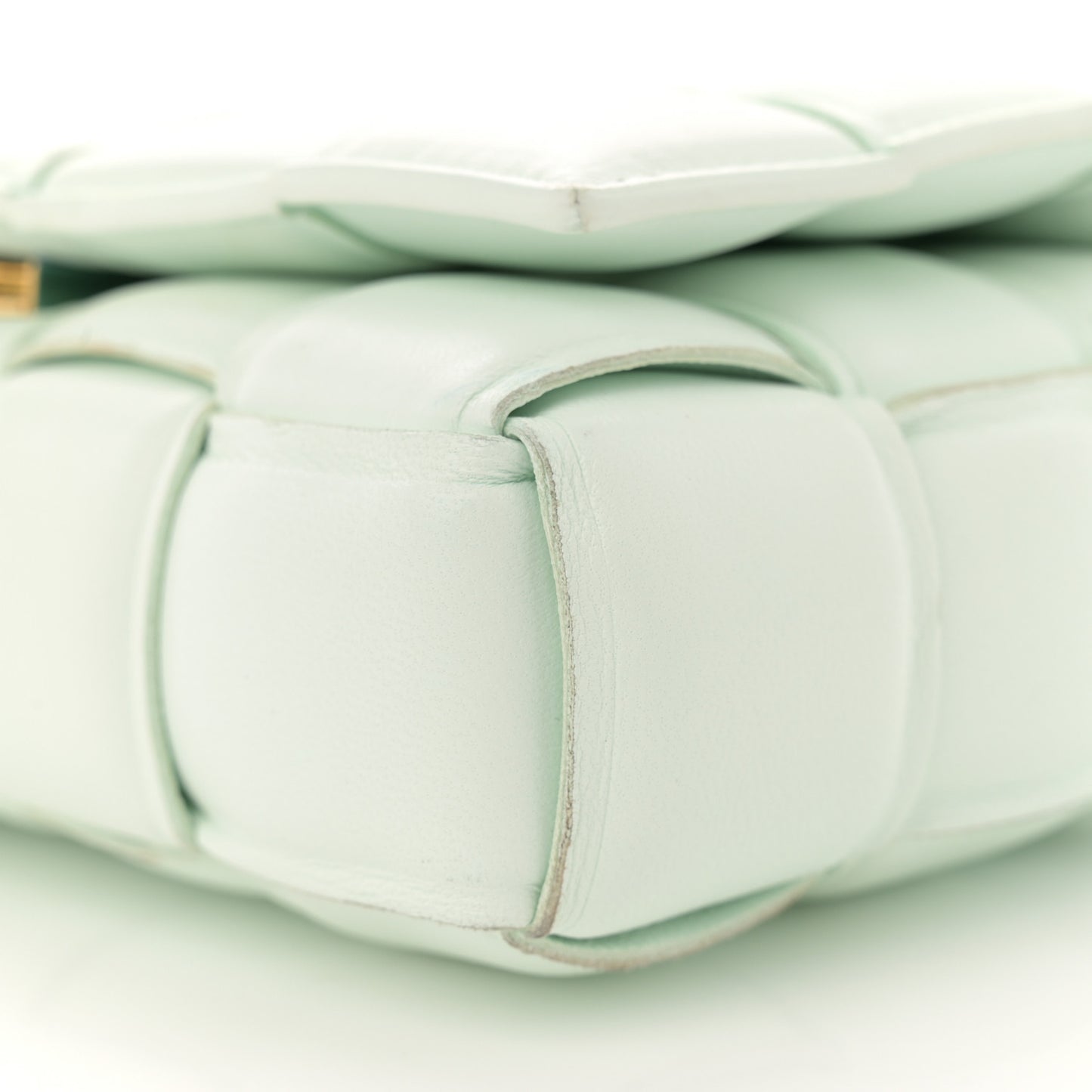 Nappa Maxi Intreccio Small Padded Cassette Crossbody Bag Glacier