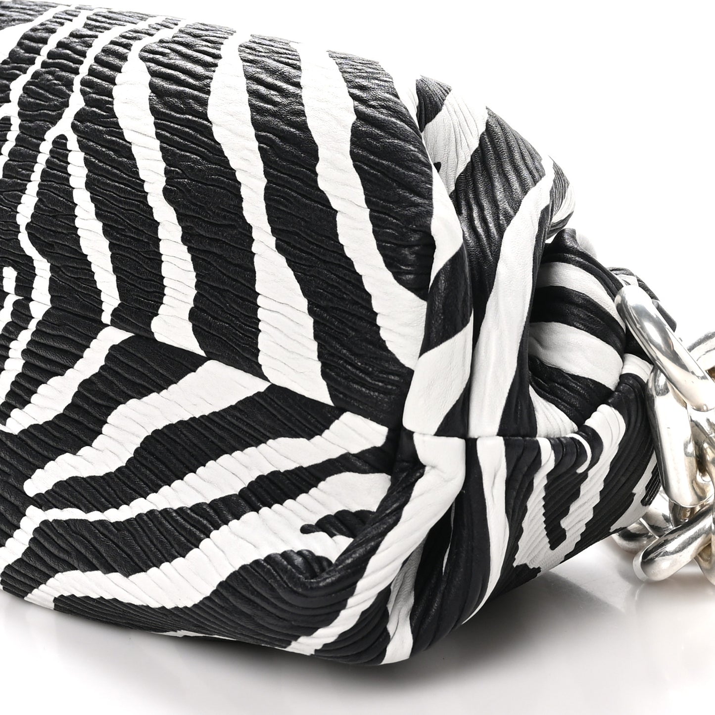 Nappa Zebra Print The Pouch Chain White Black