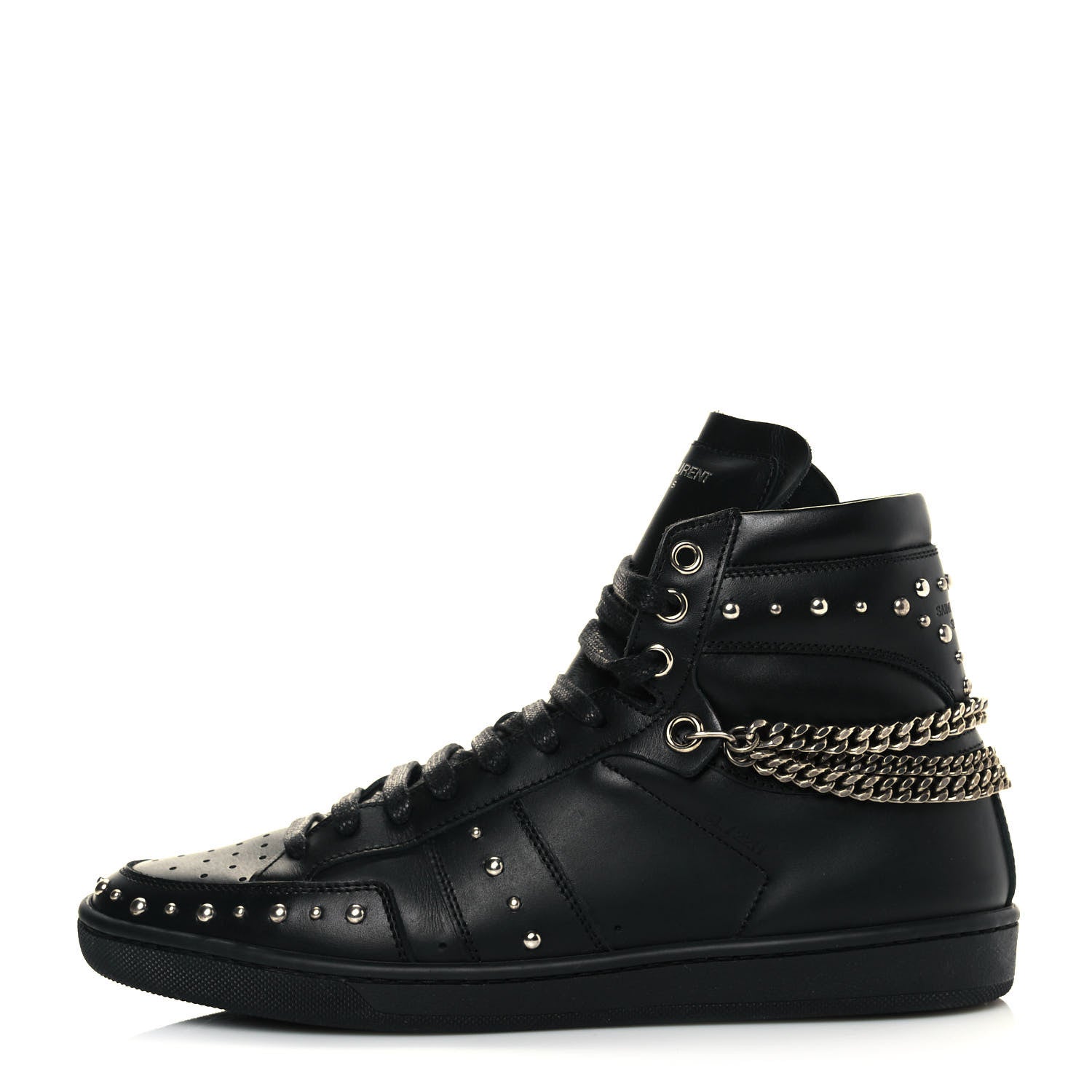 Saint Laurent Calfskin Saint Lauren Stud Wolly SL-22 High Top