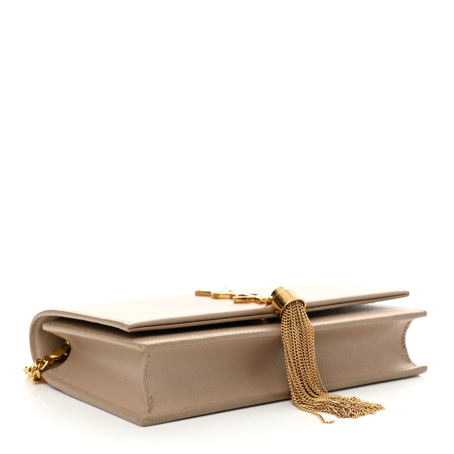 Saint Laurent Smooth Calfskin Classic Monogram Kate Tassel Chain Wallet Nude Powder 4 of 10