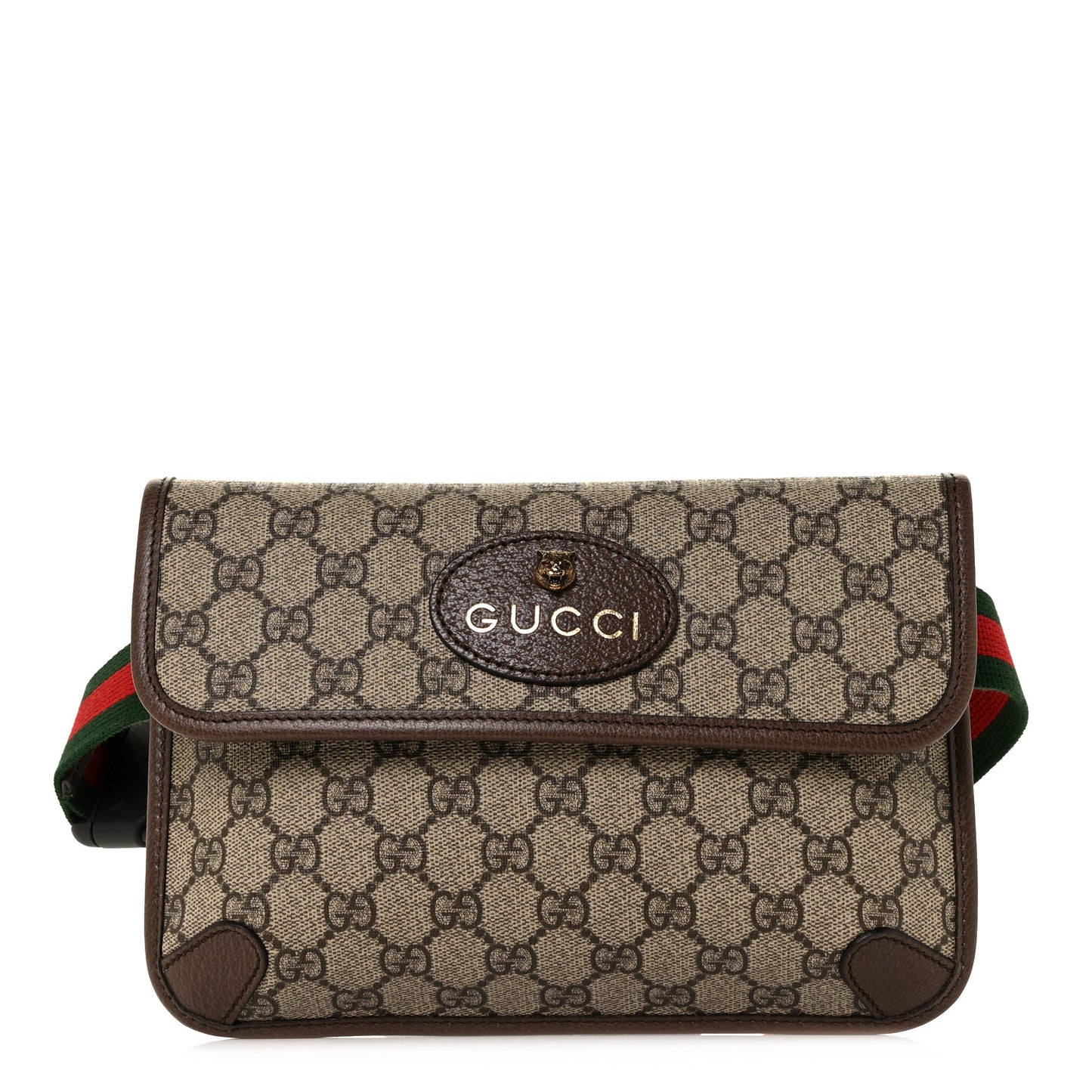 GG Supreme Monogram Neo Vintage Web Belt Bag Brown