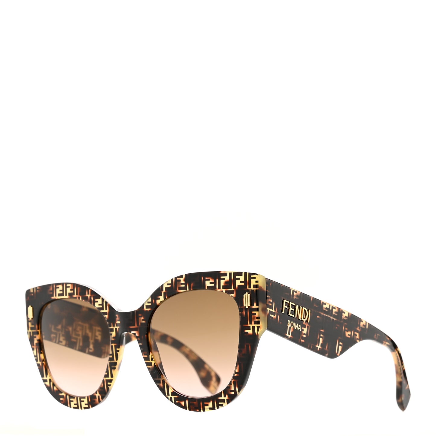 Acetate Fendi Roma Cat Eye Sunglasses FF 0435/S Havana