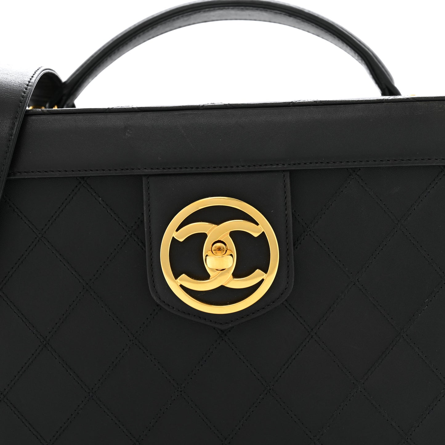 Calfskin Stitch Vanity Case Black