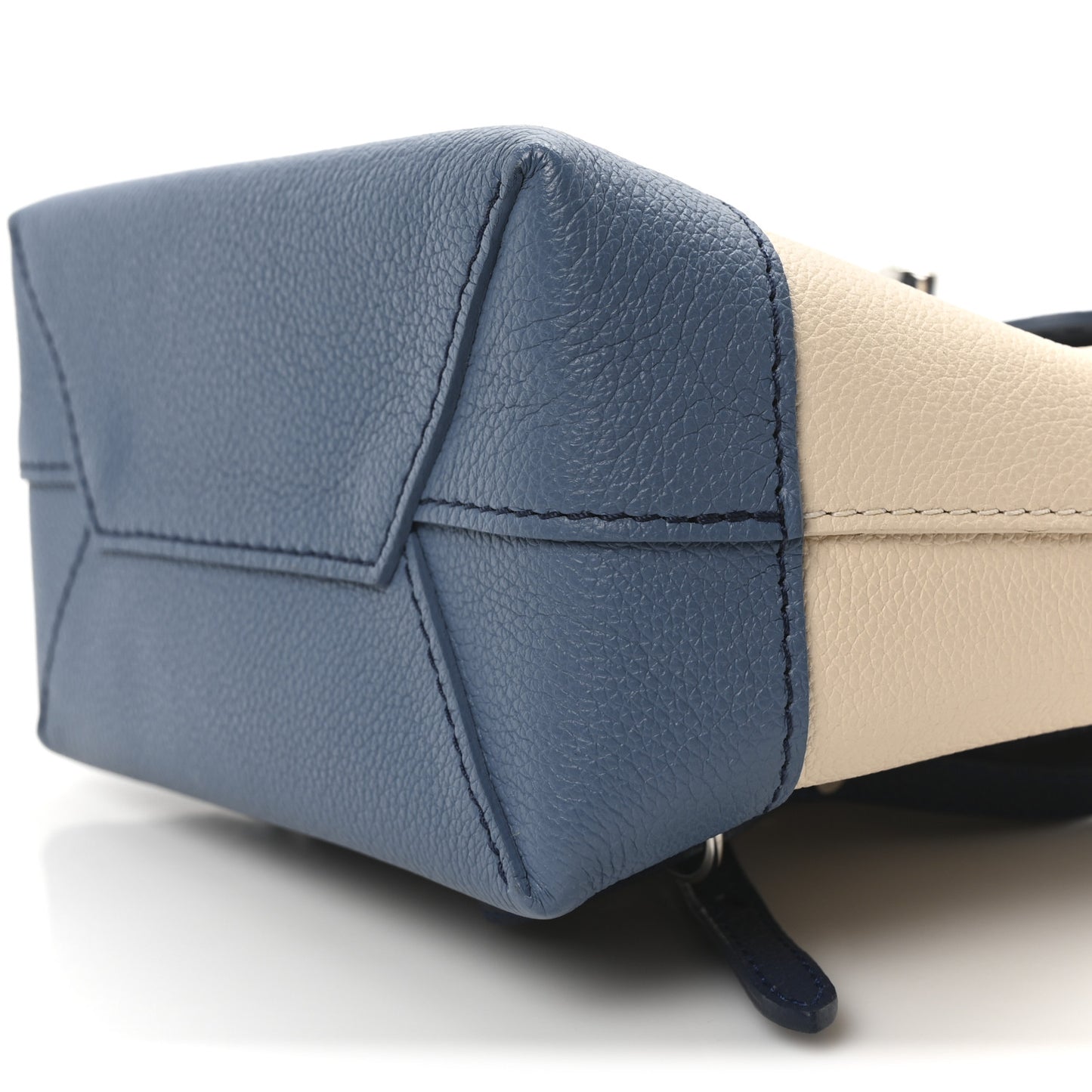 Calfskin Lockme Mini Backpack Blue Jean Creme