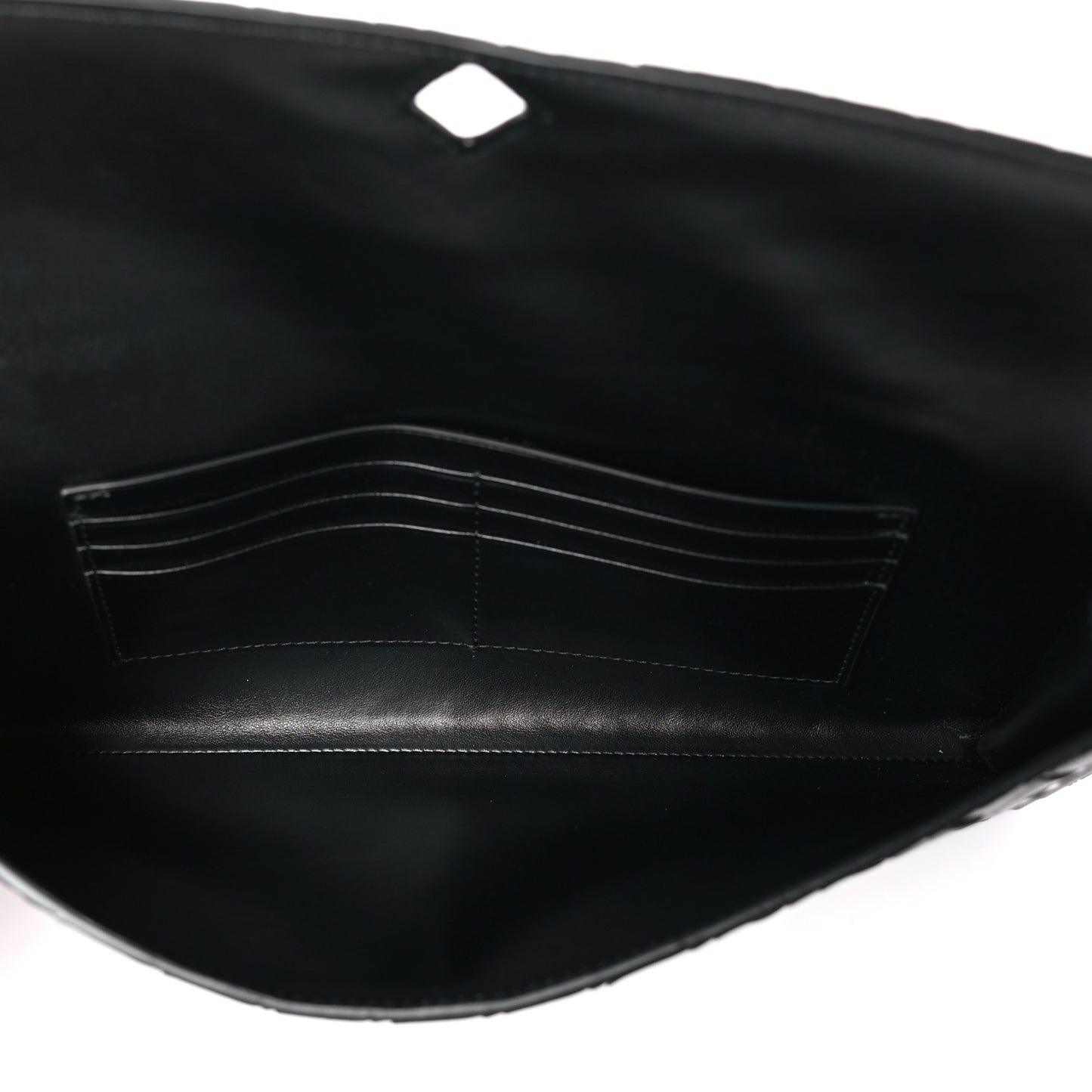 Nappa Intrecciato Long Andiamo Top Handle Clutch Black