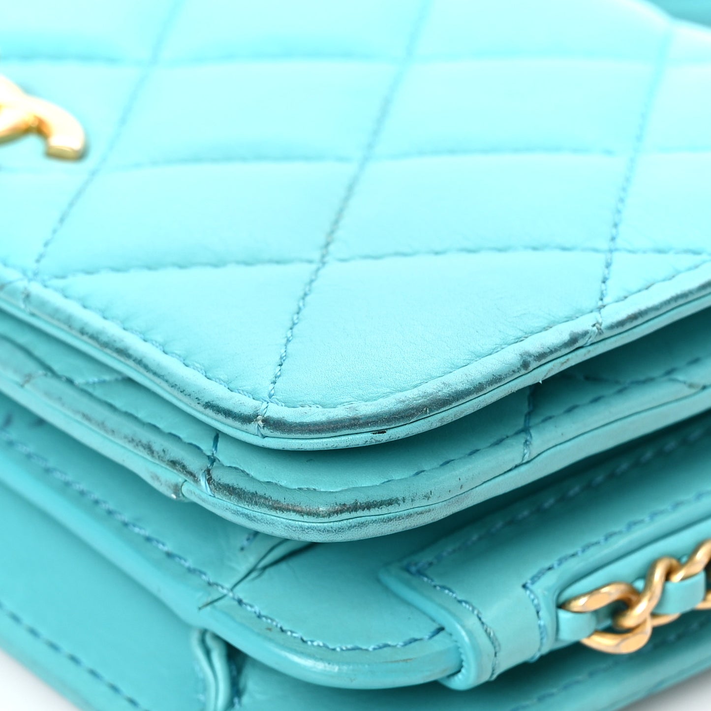 Calfskin Quilted Everyday Chic Single Flap Turquoise