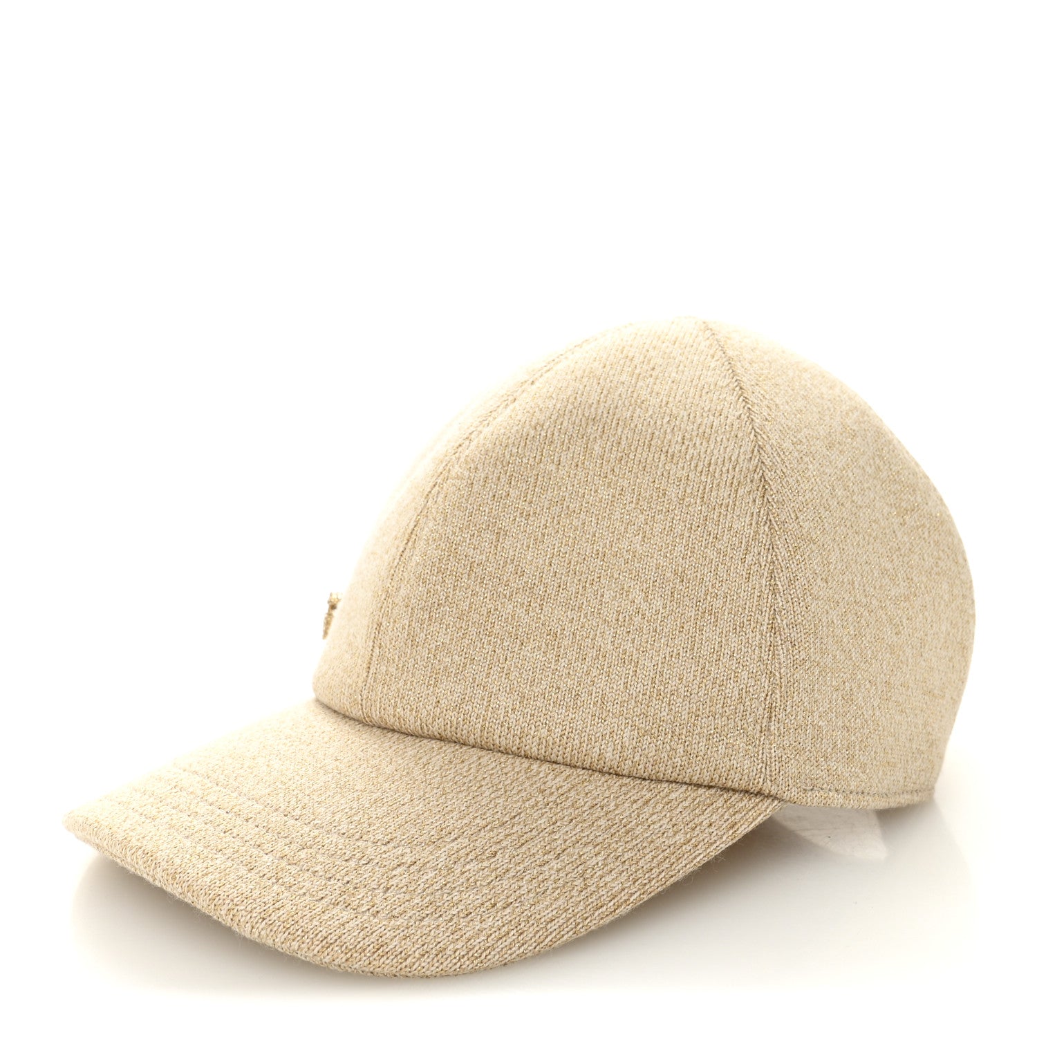 Gucci Wool Lame Double G Crystal Baseball Hat L Beige 1846540