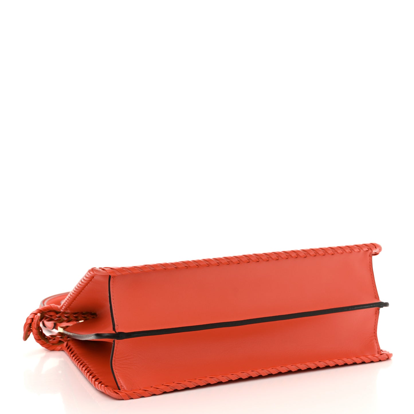 Vitello King Ceylon Shiny Nappa Woven Medium Peekaboo I SEE U Satchel Tulipano