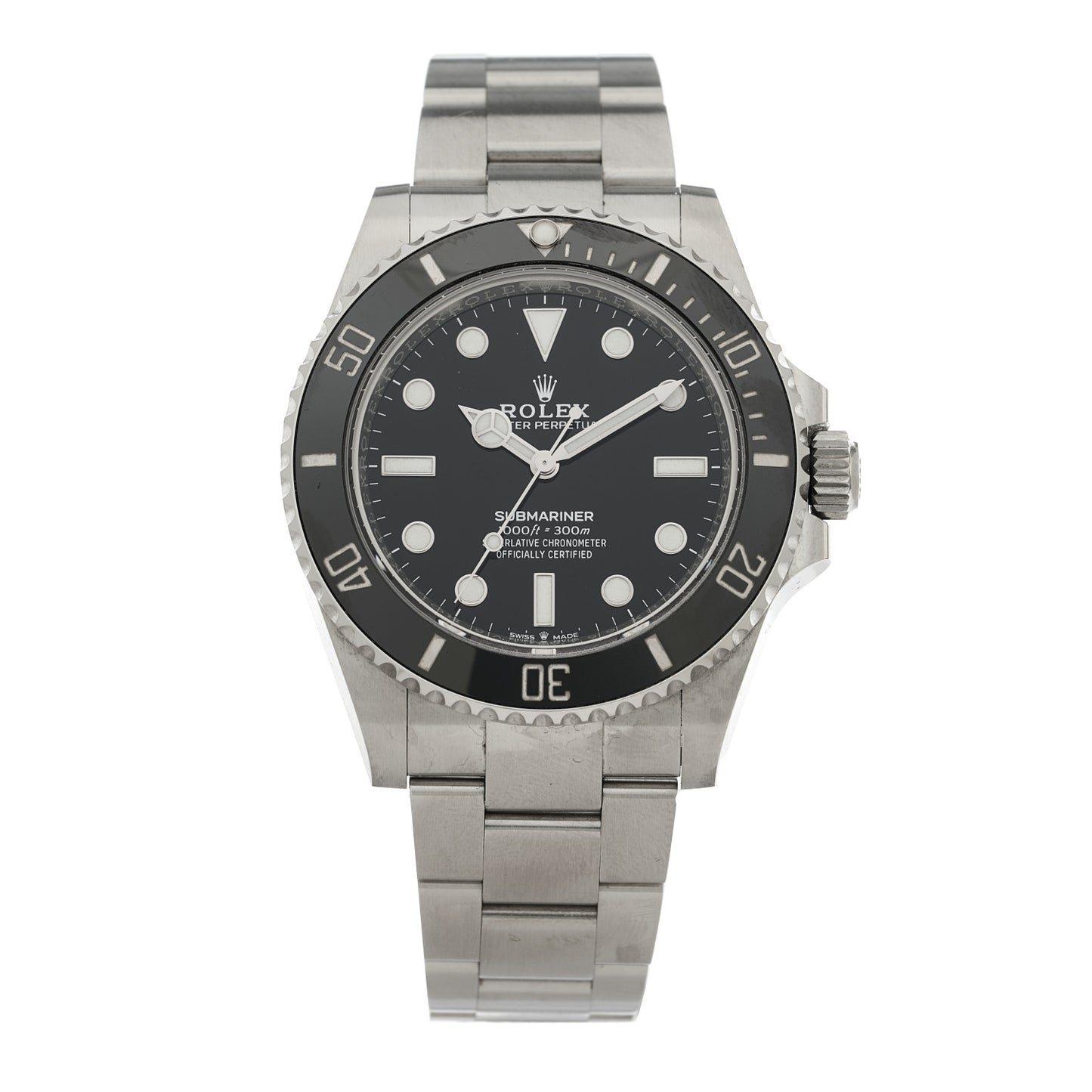 Stainless Steel 41mm Oyster Perpetual Submariner Watch Black 124060