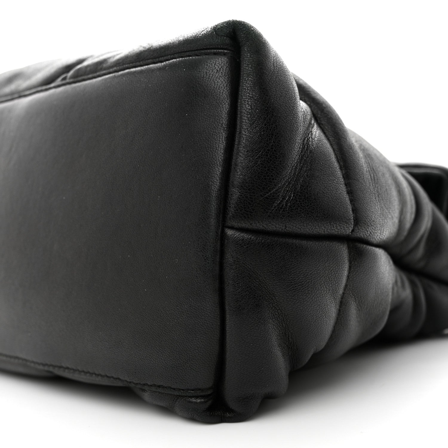 Saint Laurent Lambskin Quilted Medium Loulou Puffer Monogram Chain Satchel Black 10 of 12