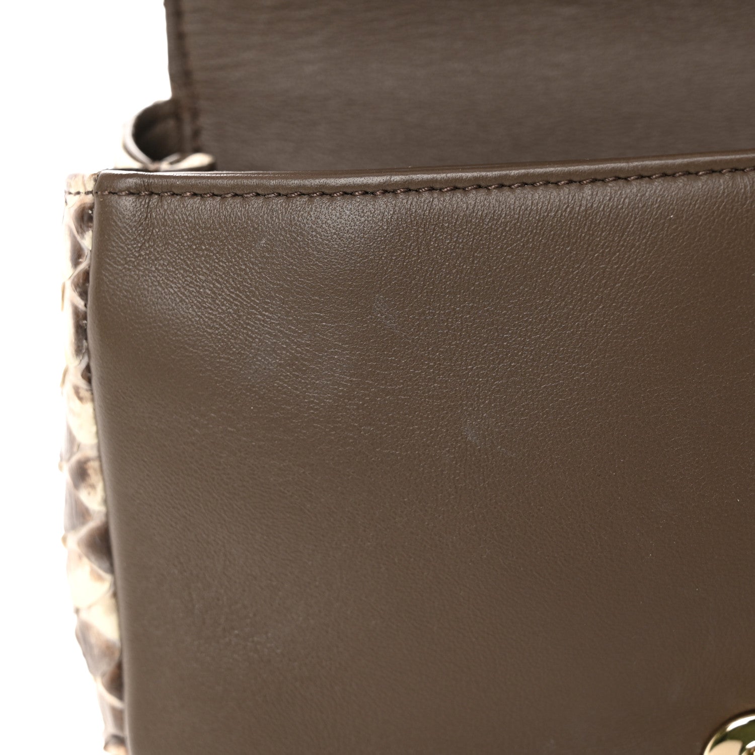 Chanel Snakeskin Metal Top Handle Carry Chic Flap 12 of 15