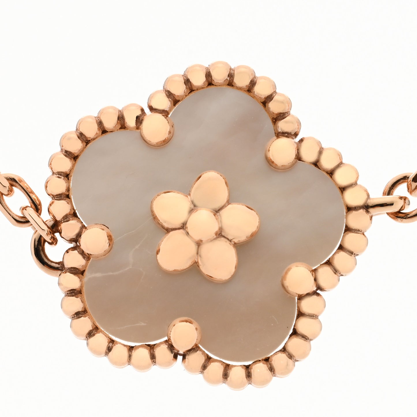 18K Rose Gold Mother Of Pearl Lucky Spring Plum Blossom Bracelet