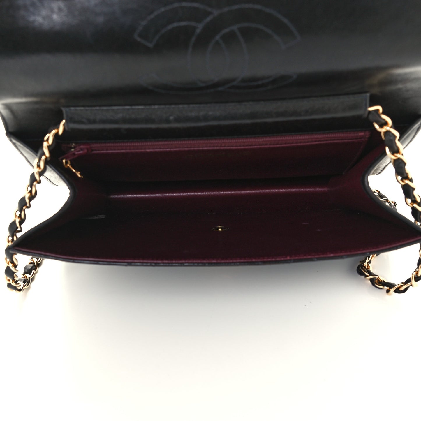 Lambskin Quilted Jumbo Single Flap Black