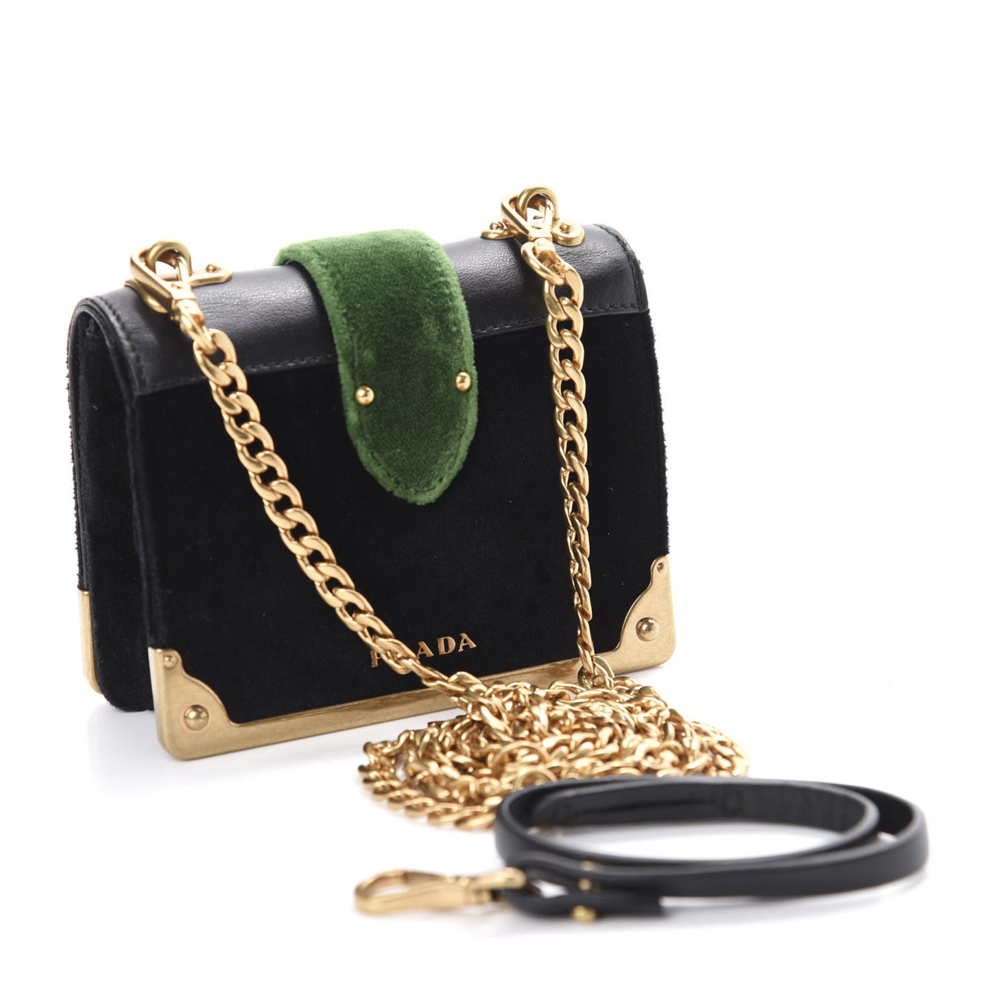 Velvet City Calfskin Micro Cahier Bag Black Alloro