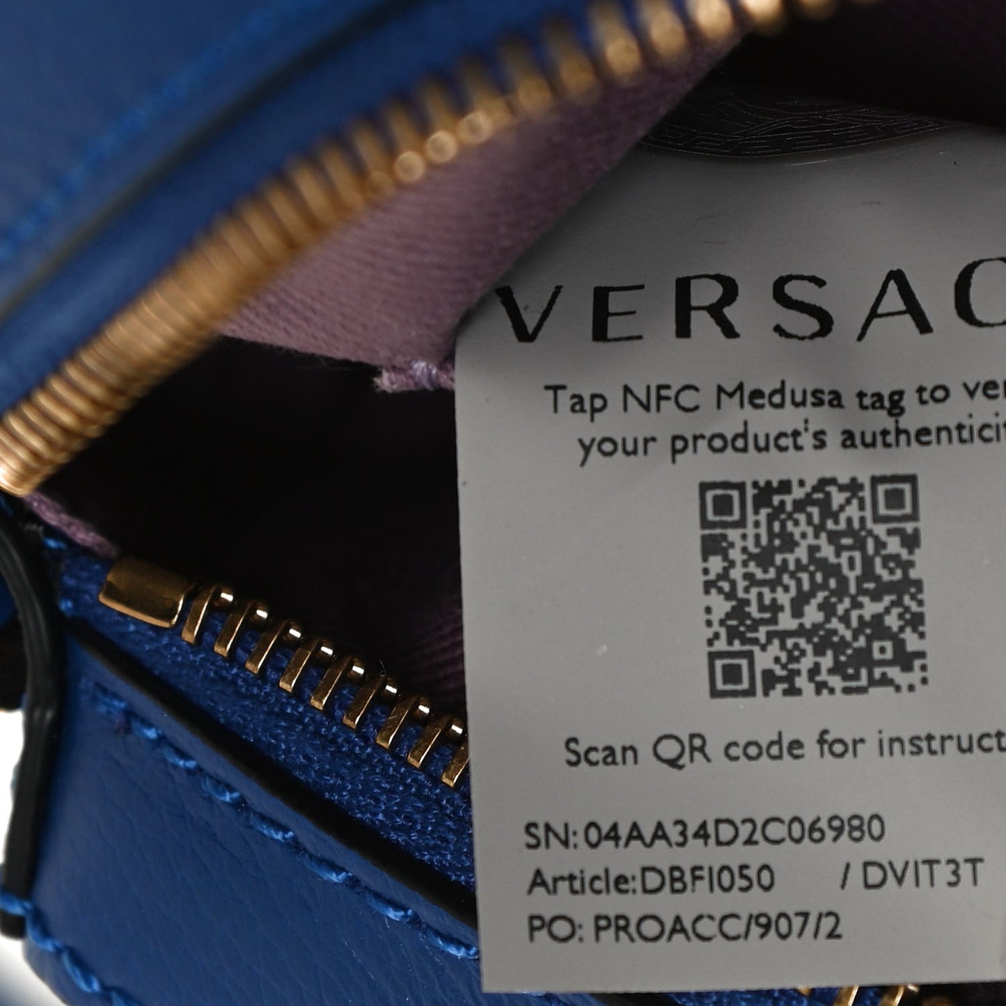 Calfskin La Medusa Round Camera Bag Blue