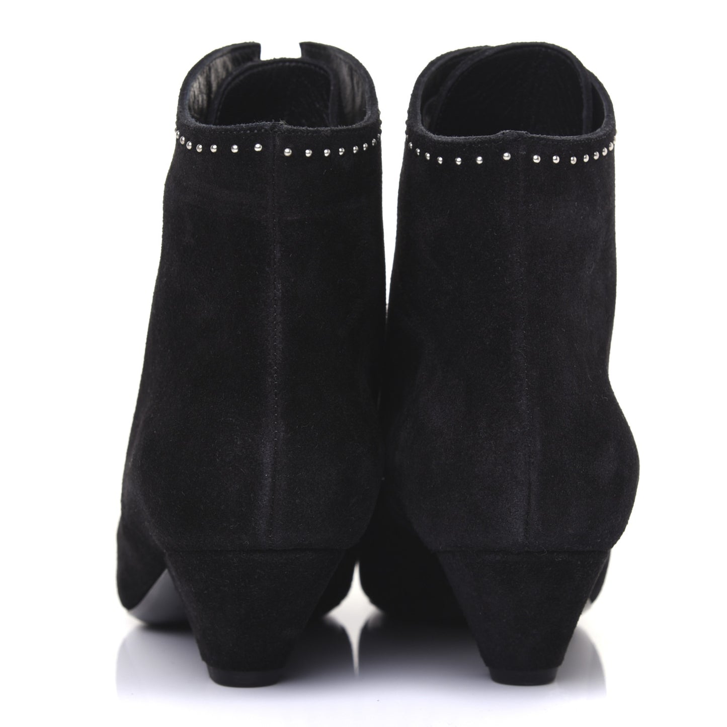 Suede Blaze Studded Laced Ankle Boots 37 Black