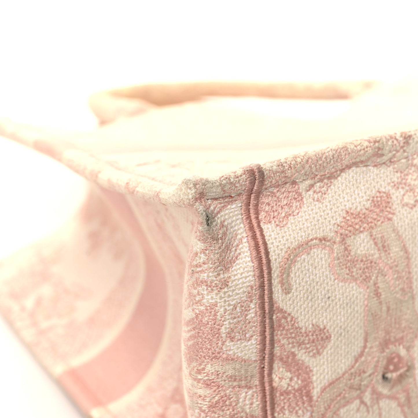 Canvas Embroidered Medium Dioriviera Toile De Jouy Book Tote Rose