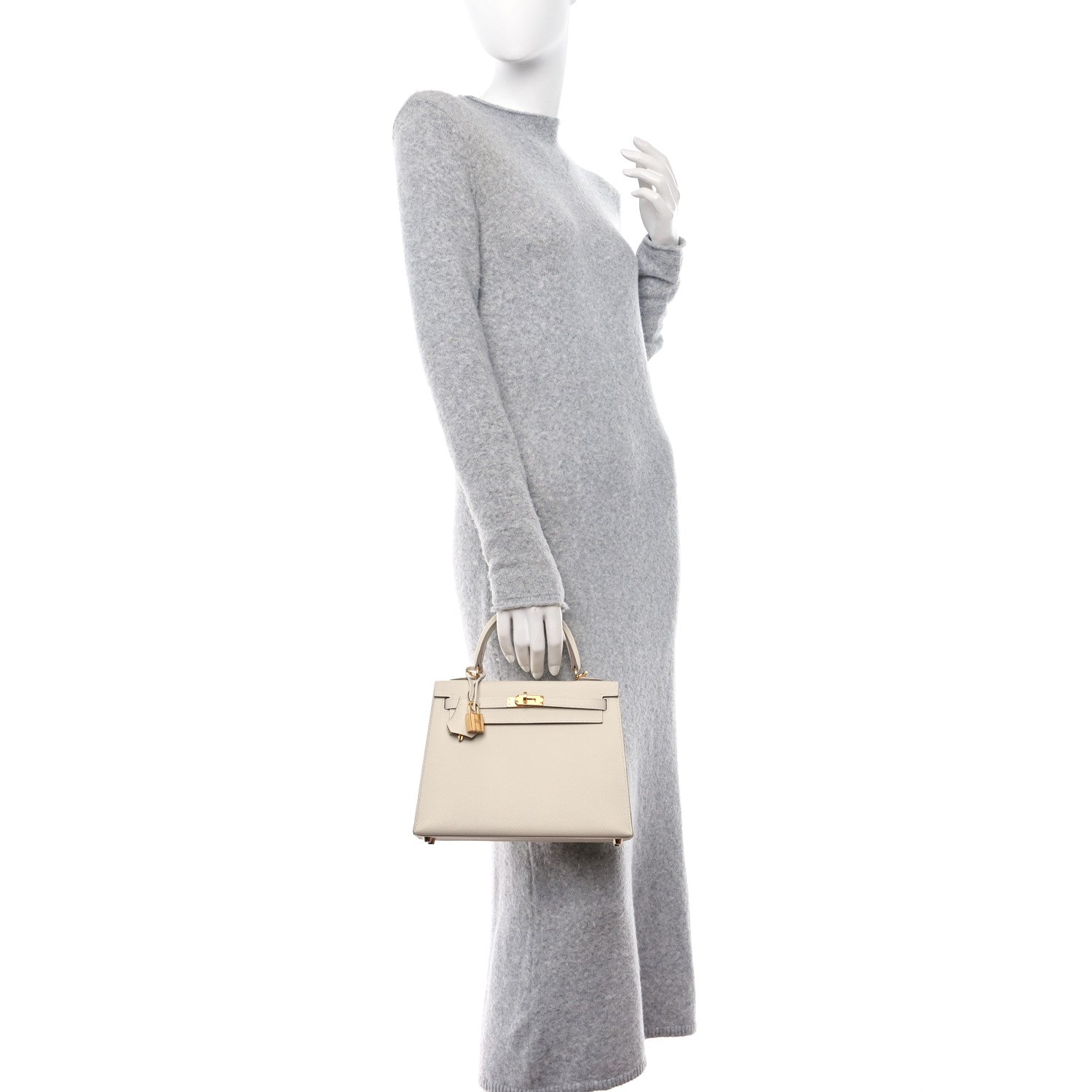 Hermes Epsom Kelly Sellier 25 Craie 2 of 11