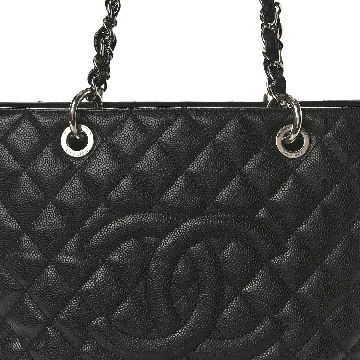 Caviar Quilted Grand Shopping Tote GST Black