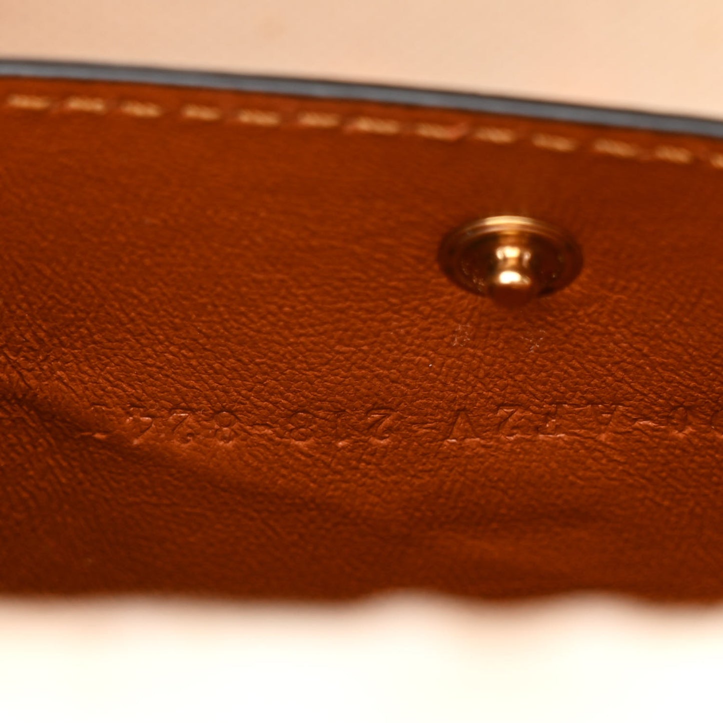 Canvas Cuoio Agata FF Ajour Embroidered Baguette Grezzo Cuoio