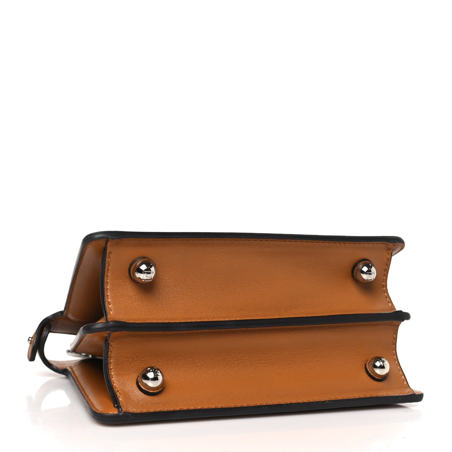 Shiny Nappa Flower Petite Peekaboo I SEE U Satchel Caramello