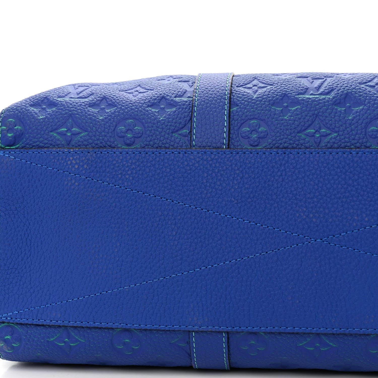 Louis Vuitton Taurillon Illusion Keepall Tote Bleu Vert 10 of 10