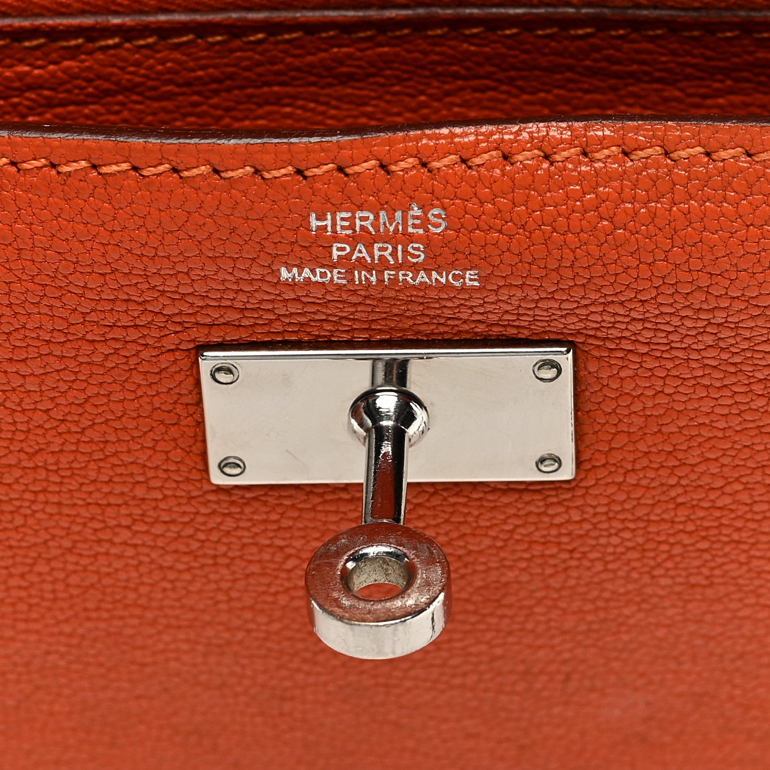 Hermes Chevre Mysore Kelly Longue Wallet Orange 6 of 18