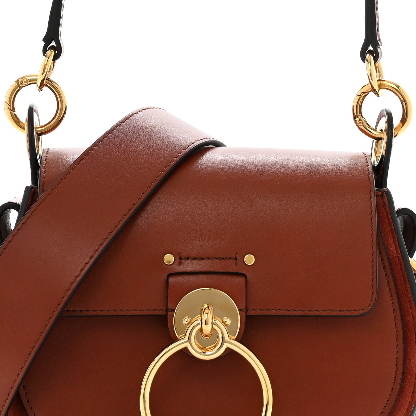 Calfskin Small Tess Bag Sepia Brown