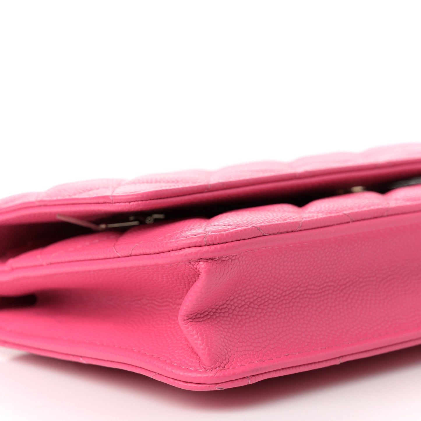 Caviar Quilted Wallet on Chain WOC Rose
