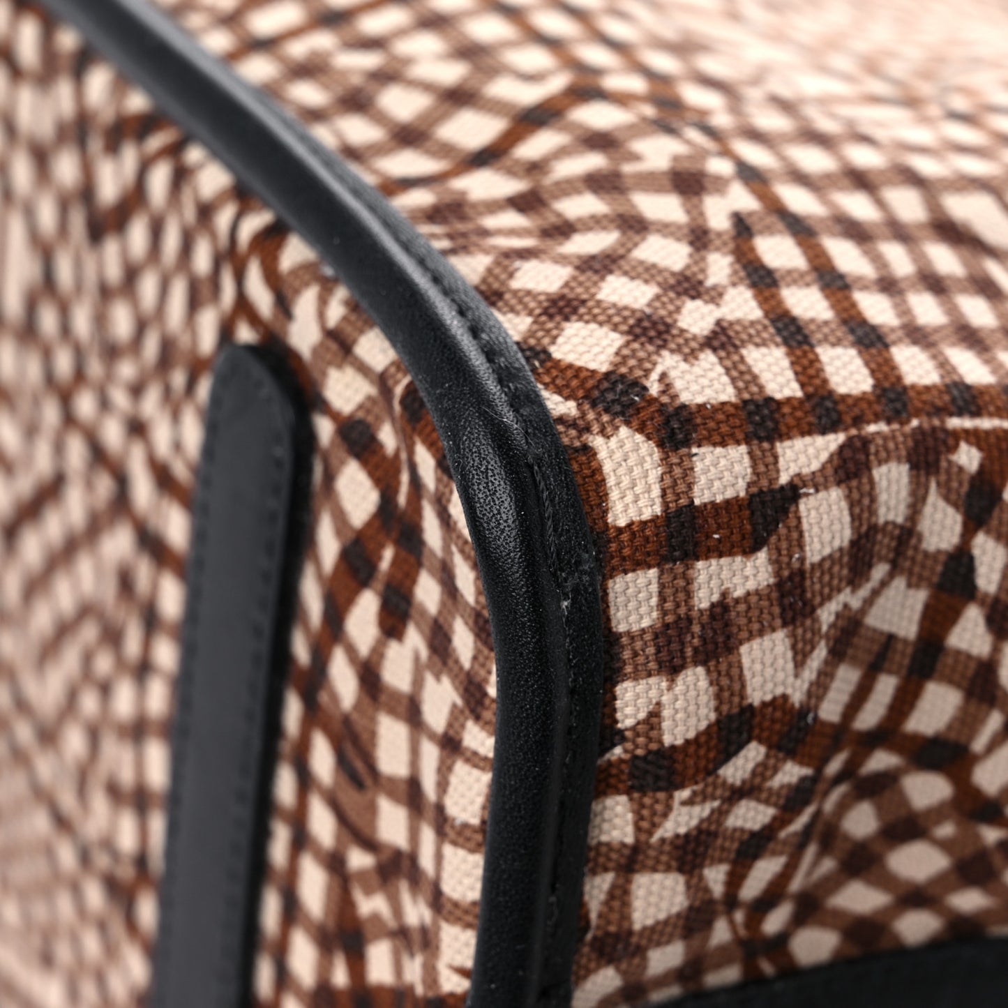 Visetos Calfskin Motif Rombi Lion Printed Reversible Shopper Tote Cognac