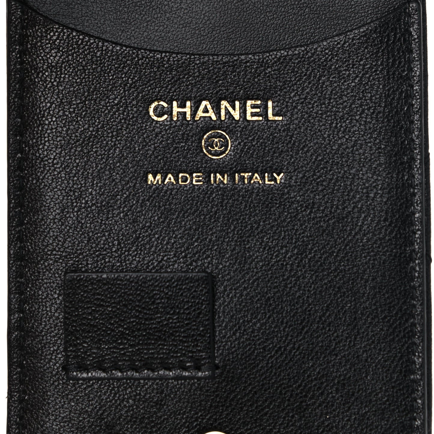 Lambskin Quilted Chanel 19 Luggage Tag Black