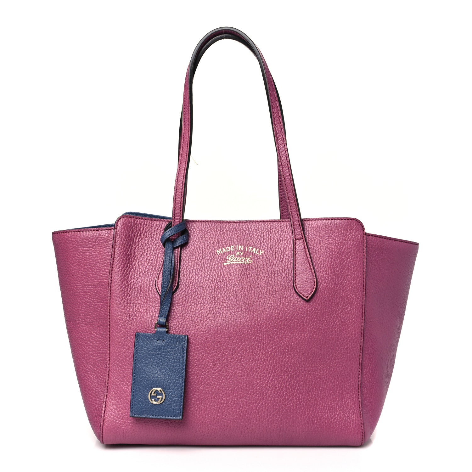 Gucci Dollar Calfskin Small Swing Tote Peonia Flower Washed Blue 1 of 10