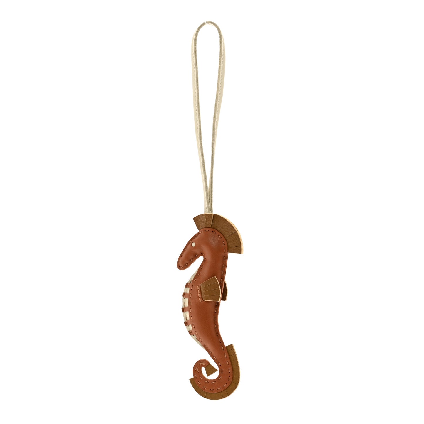 Milo Lambskin Hippo Bag Charm Gold Kraft Craie