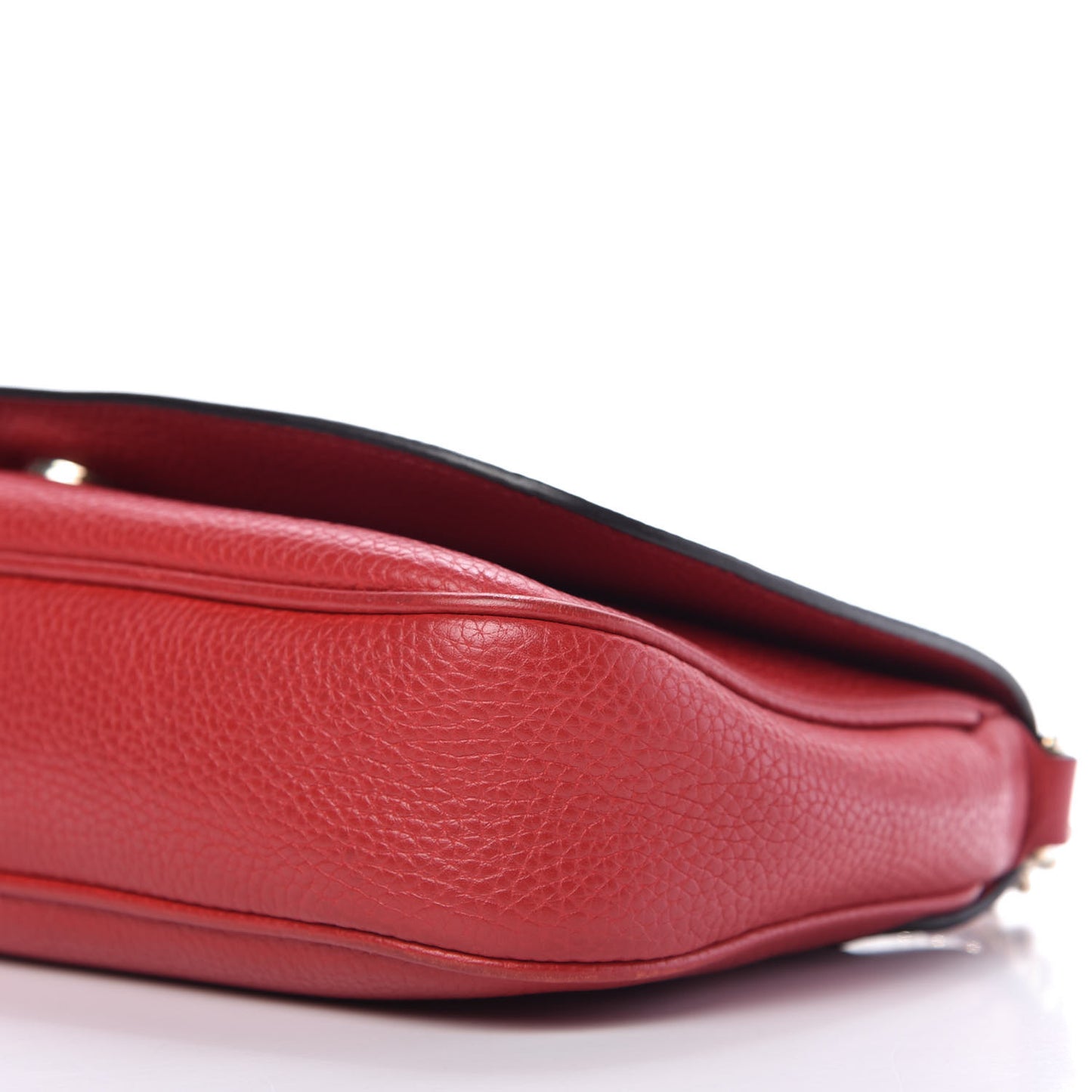 Pebbled Calfskin Medium Soho Flap Crossbody Red