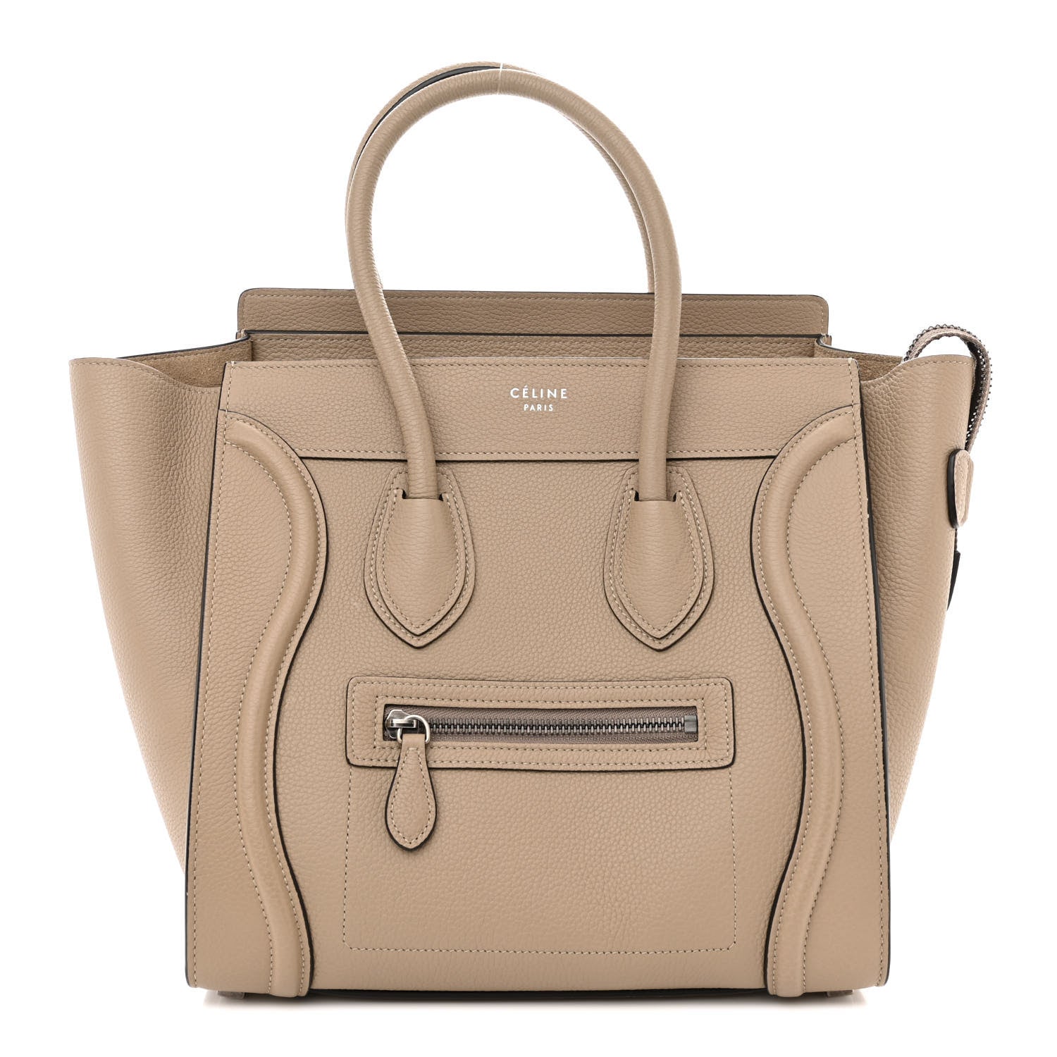 Celine Drummed Calfskin Micro Luggage Dune 1 of 11