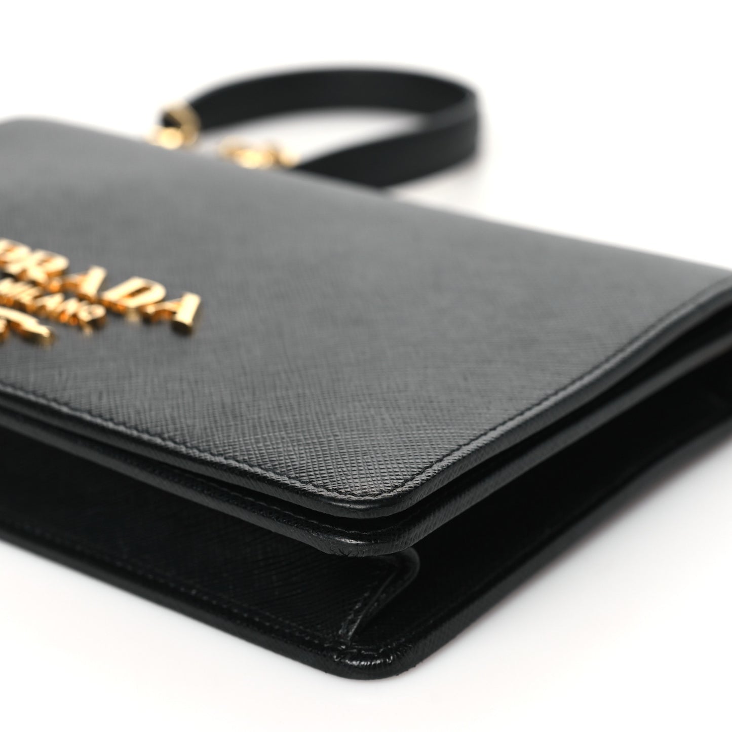 Saffiano Lux Mini Crossbody Bag Black