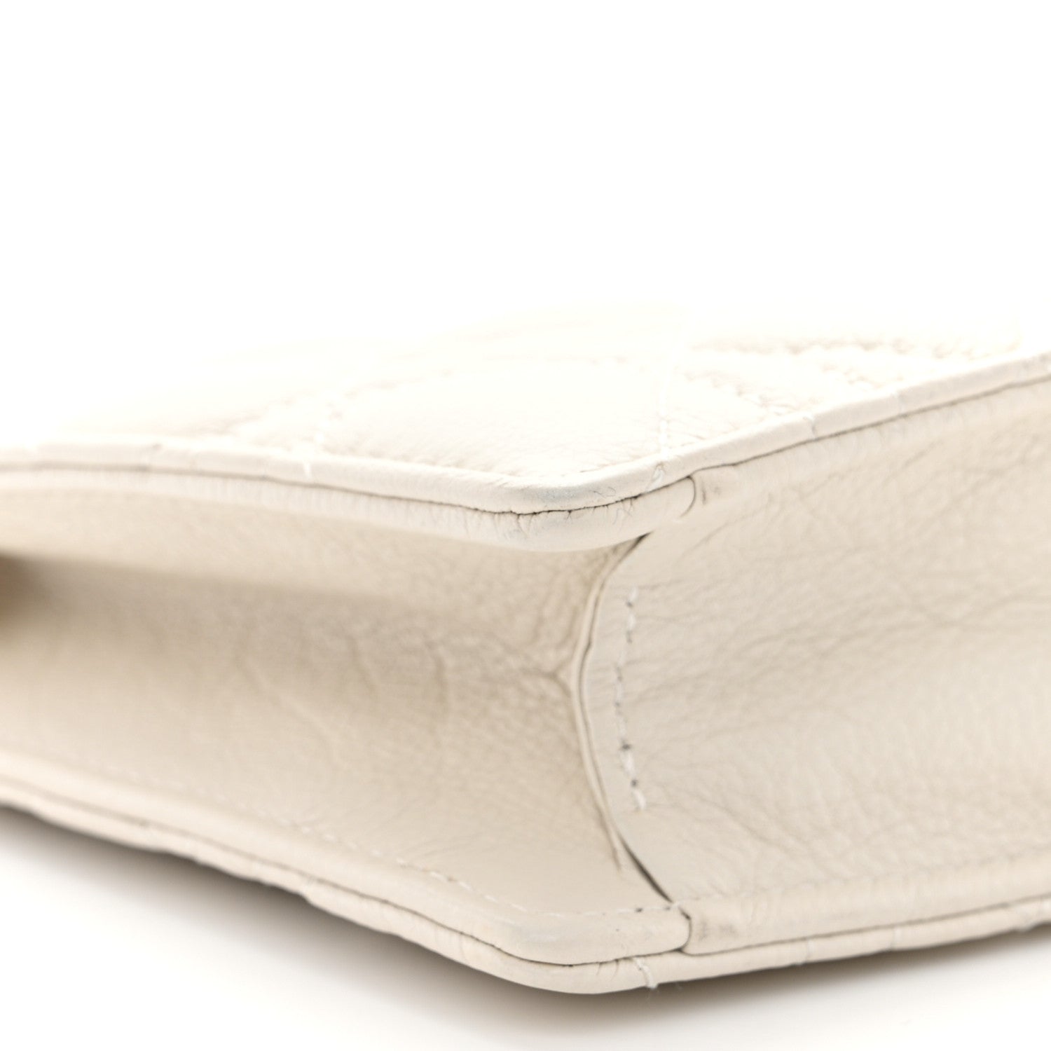 Christian Dior Calfskin Cannage Caro Zipped Pouch With Chain Latte 8 of 9