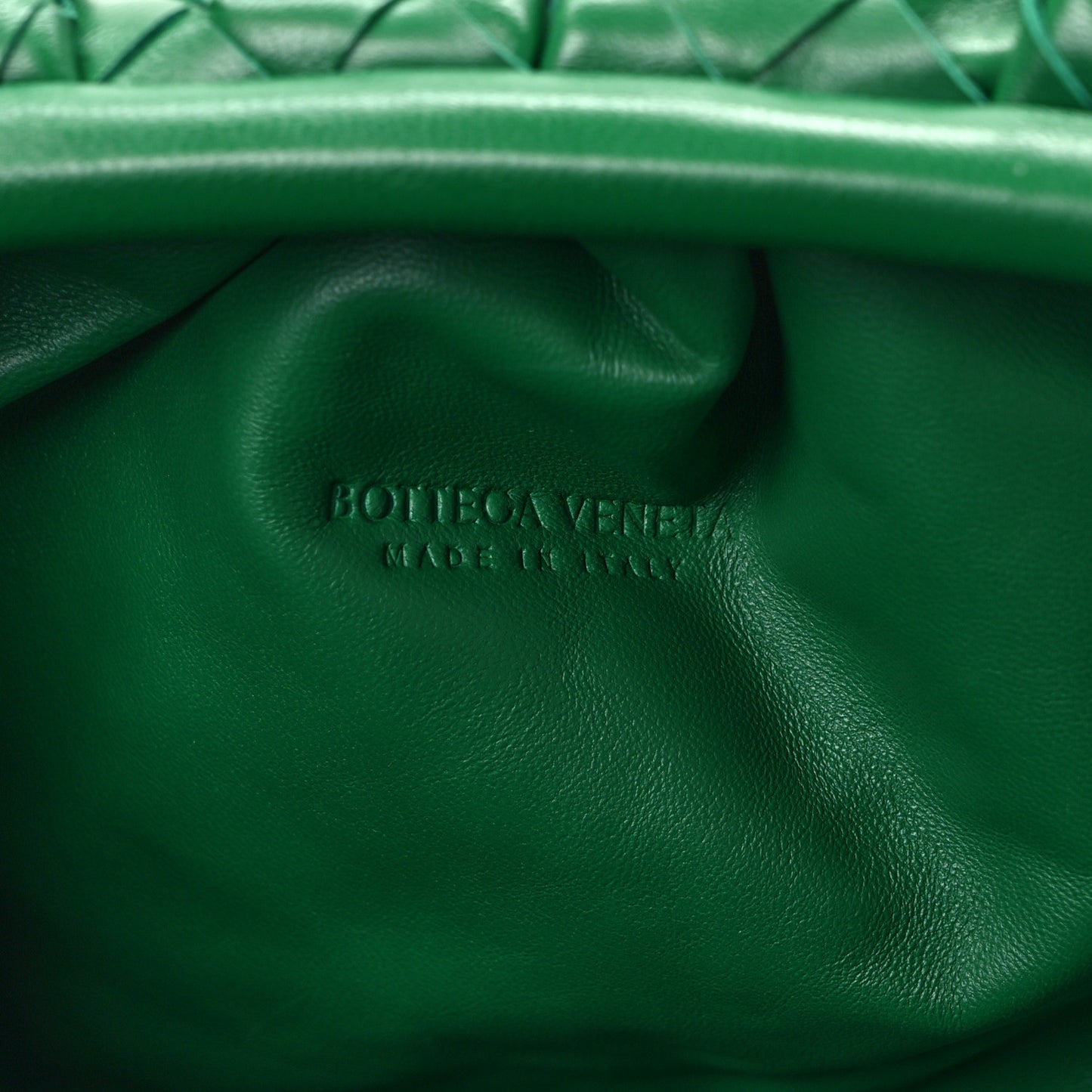 Nappa Maxi Intrecciato The Pouch Oversized Clutch Racing Green