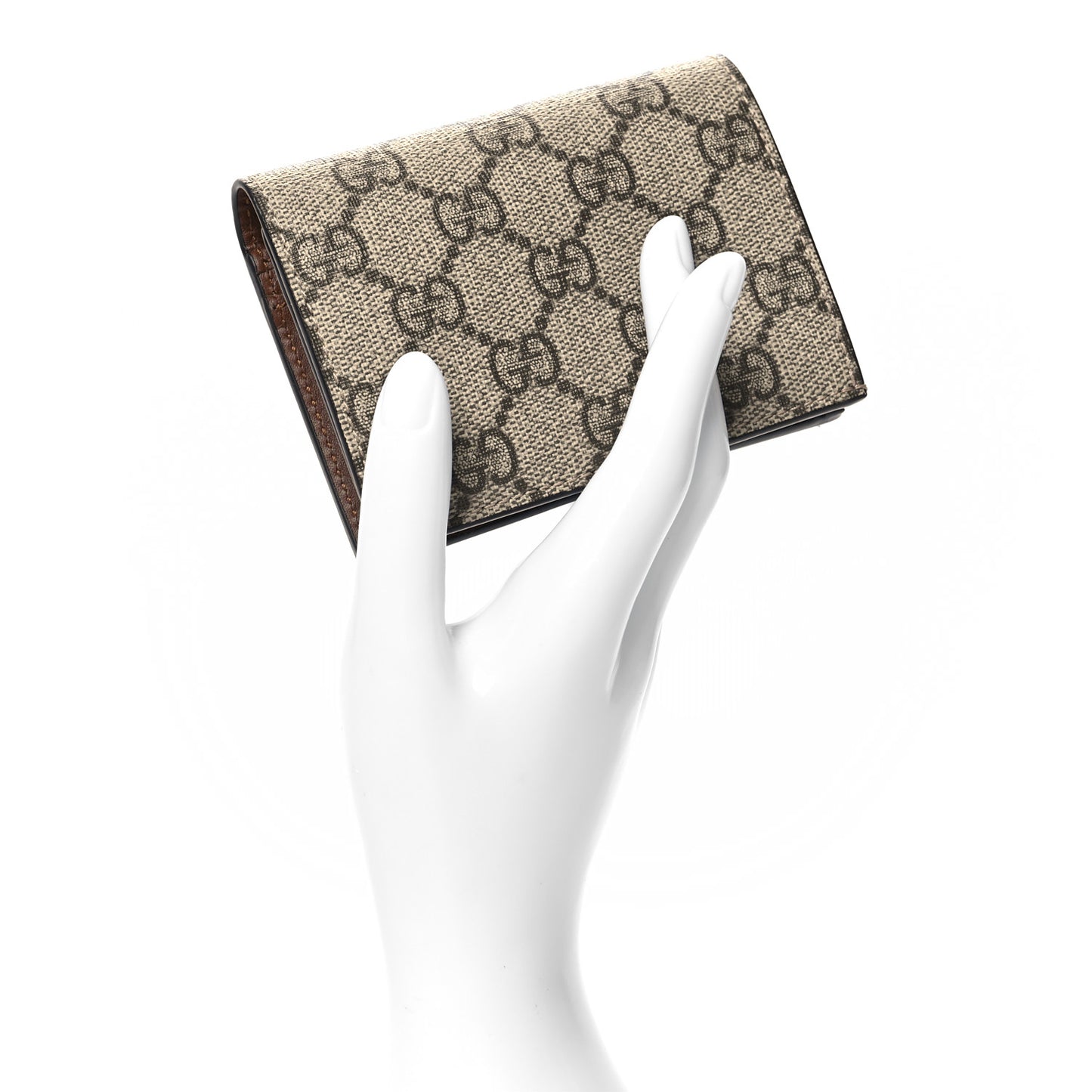 GG Supreme Monogram Card Case Beige
