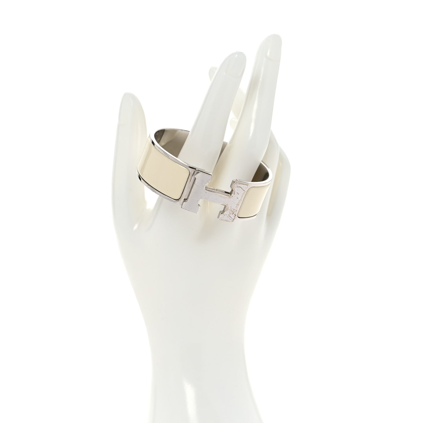 Enamel Wide Clic Clac H Bracelet PM Craie