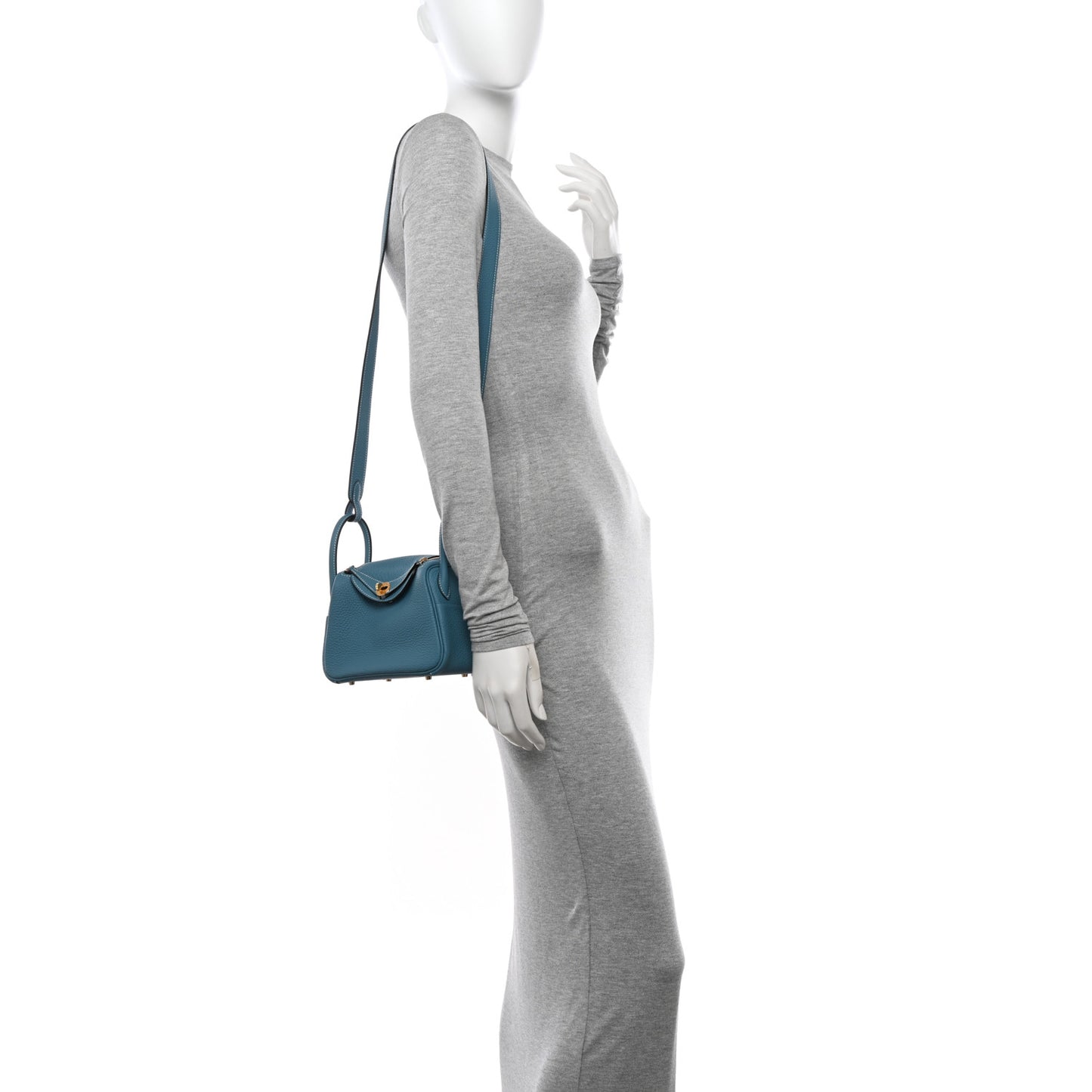 Taurillon Clemence Mini Lindy 20 New Bleu Jean