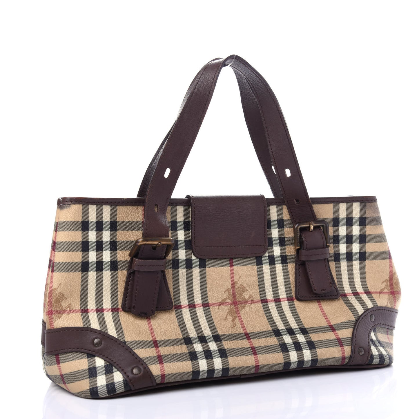 Haymarket Check Buckle Satchel Chocolate