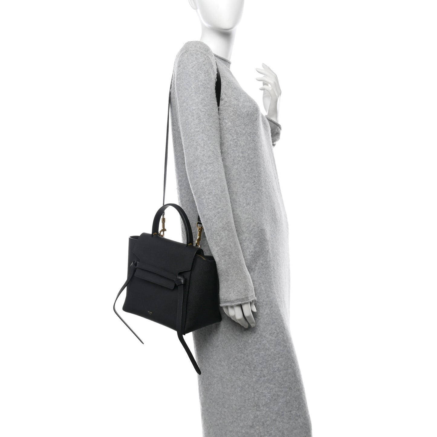 Grained Calfskin Micro Belt Bag Black