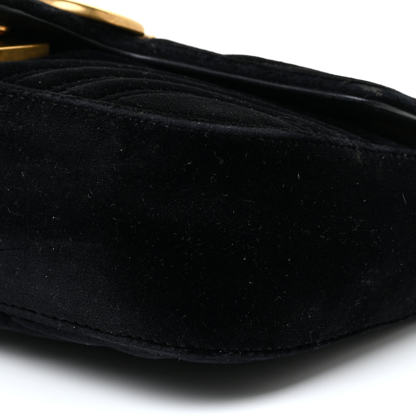 Velvet Matelasse Mini GG Marmont Shoulder Bag Black