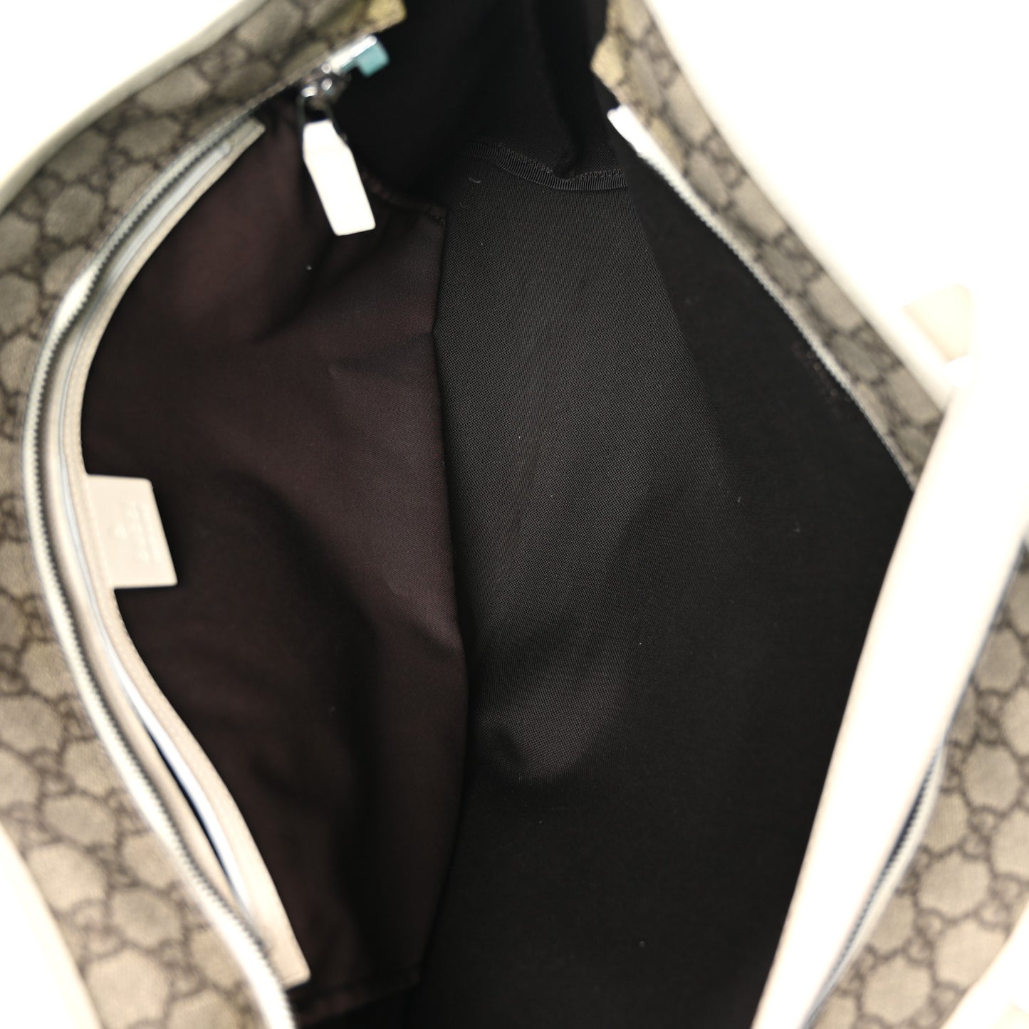 GG Supreme Monogram Medium Zippered Shopping Tote Off White