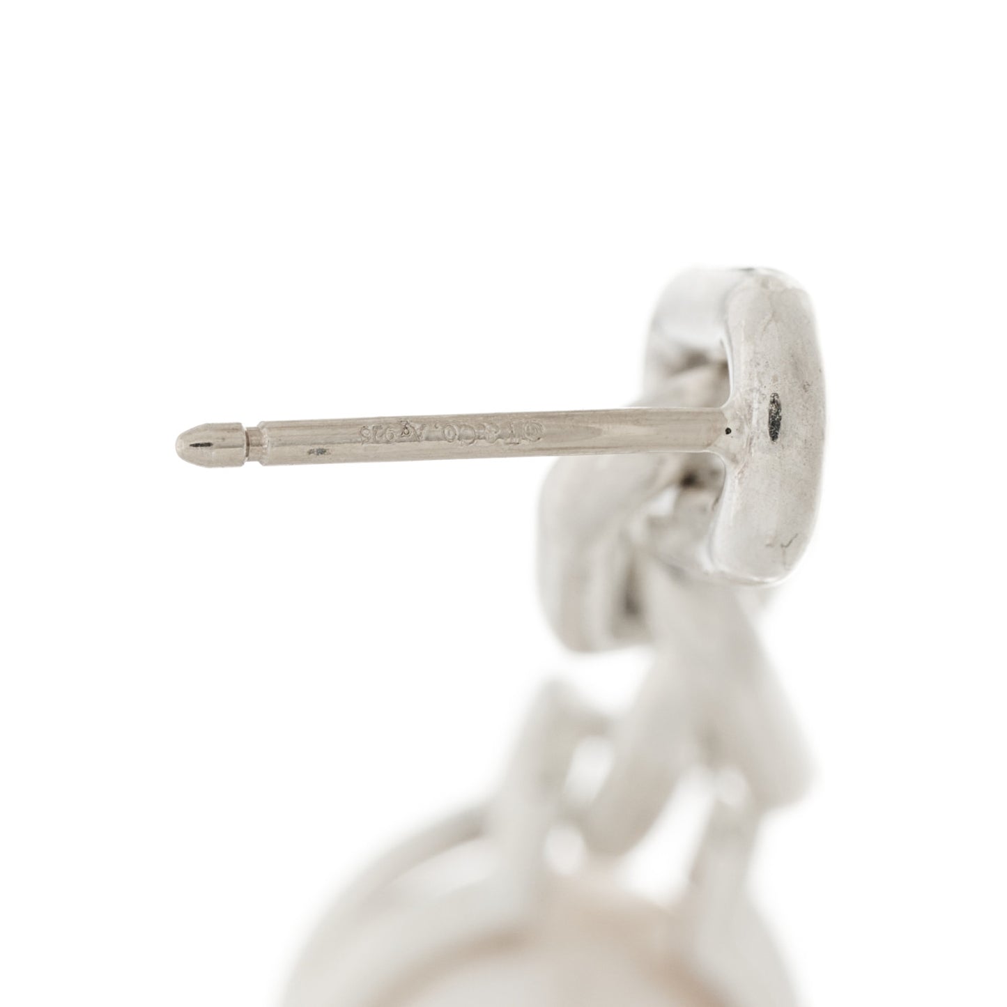 Sterling Silver Pearl HardWear Triple Link Earrings