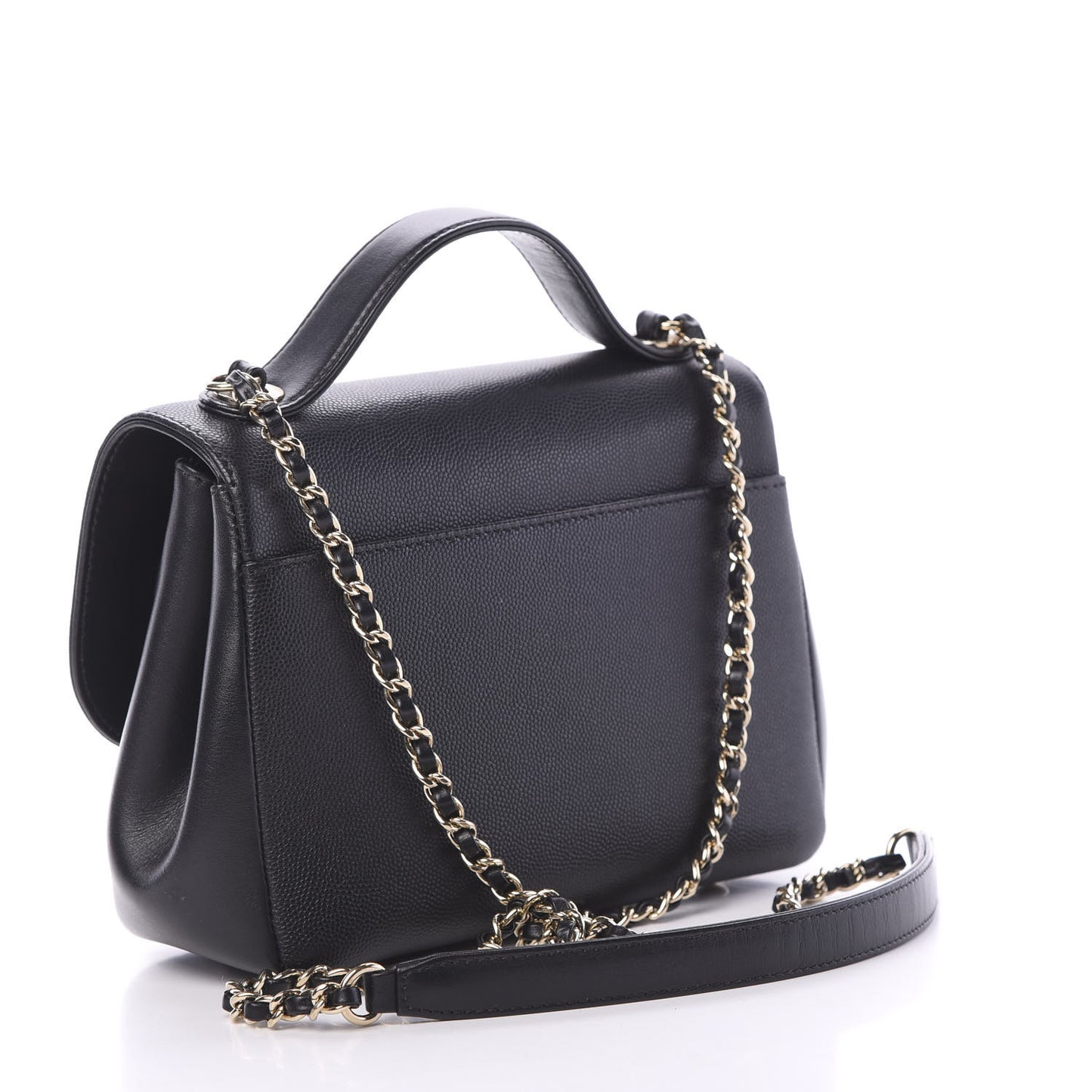 Caviar Quilted Small Business Affinity Flap Black