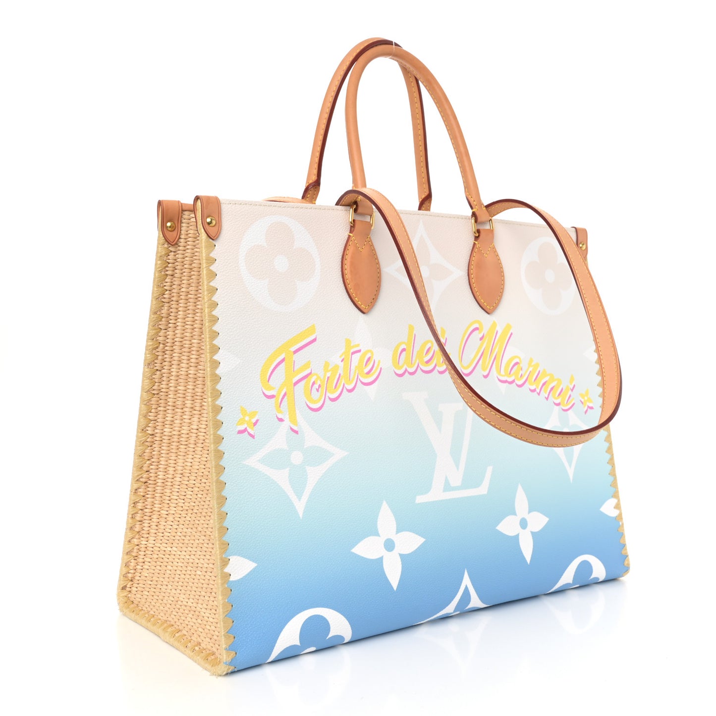 Monogram Giant Raffia Forte Dei Marmi By The Pool Onthego GM Blue