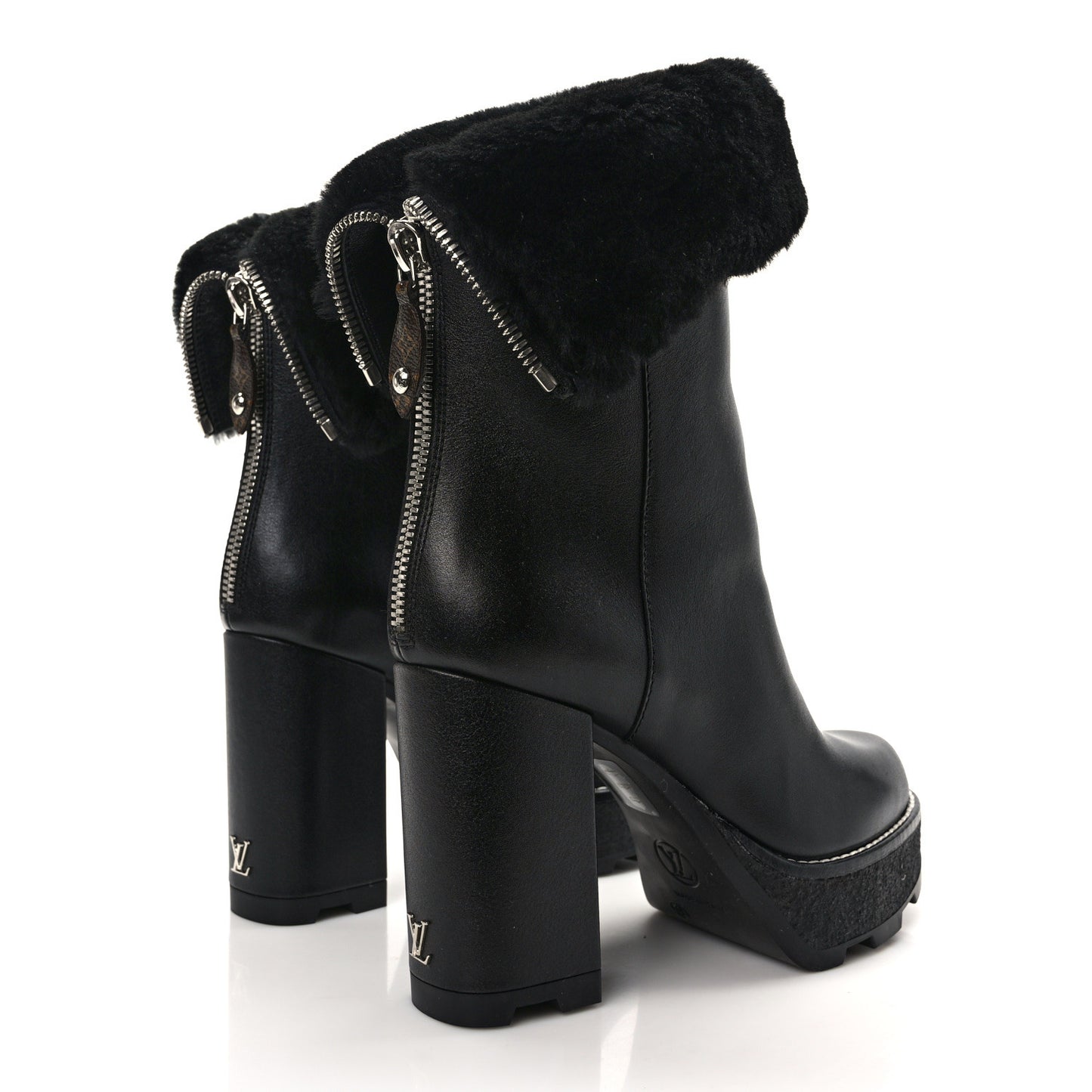 Calfskin Shearling Beaubourg Ankle Boots 37 Black