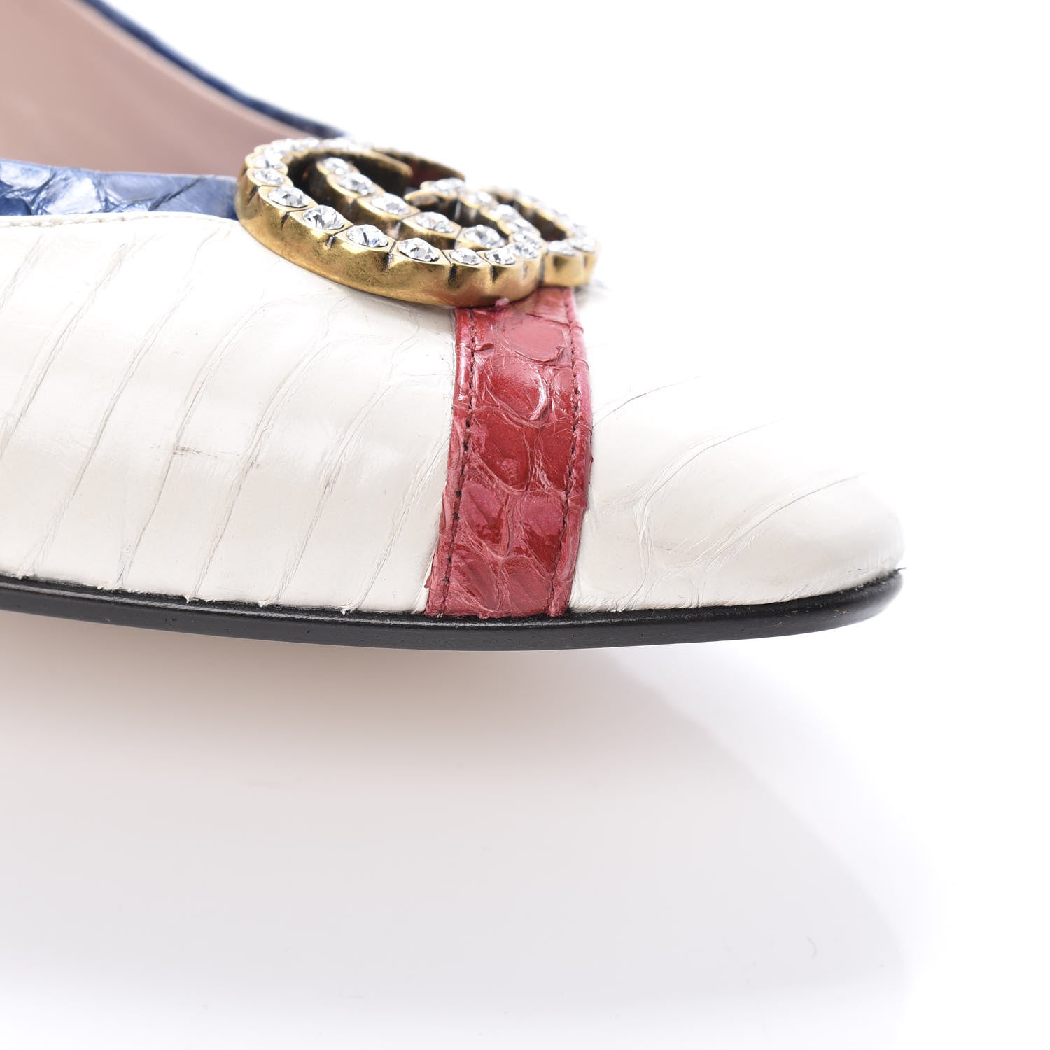 Gucci Snakeskin Crystal Double G Pumps 37 Multicolor 12 of 13